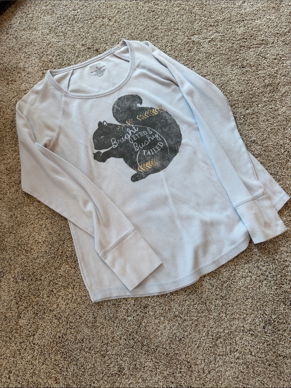 Cute holiday season waffle knit top, size large